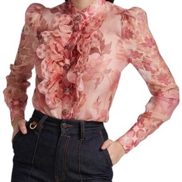 NWT Zimmermann Concert Scalloped Floral Shirt AU4, US12 - Picture 5 of 15